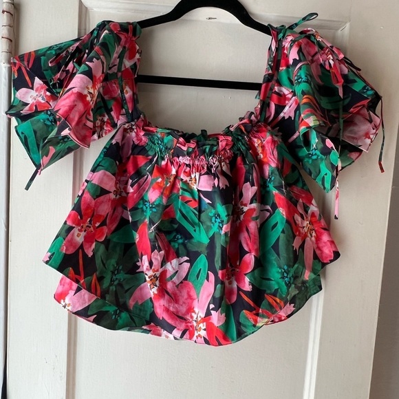 Marissa Webb Leona Off Shoulder Top Tropical S - Picture 5 of 9